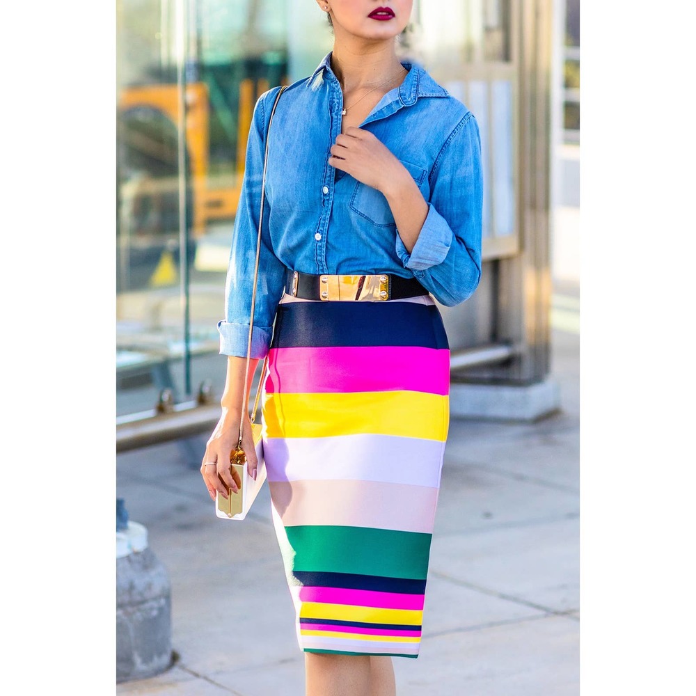 NWTGS J Crew Pop Stripe Skirt SZ 10 #G1530